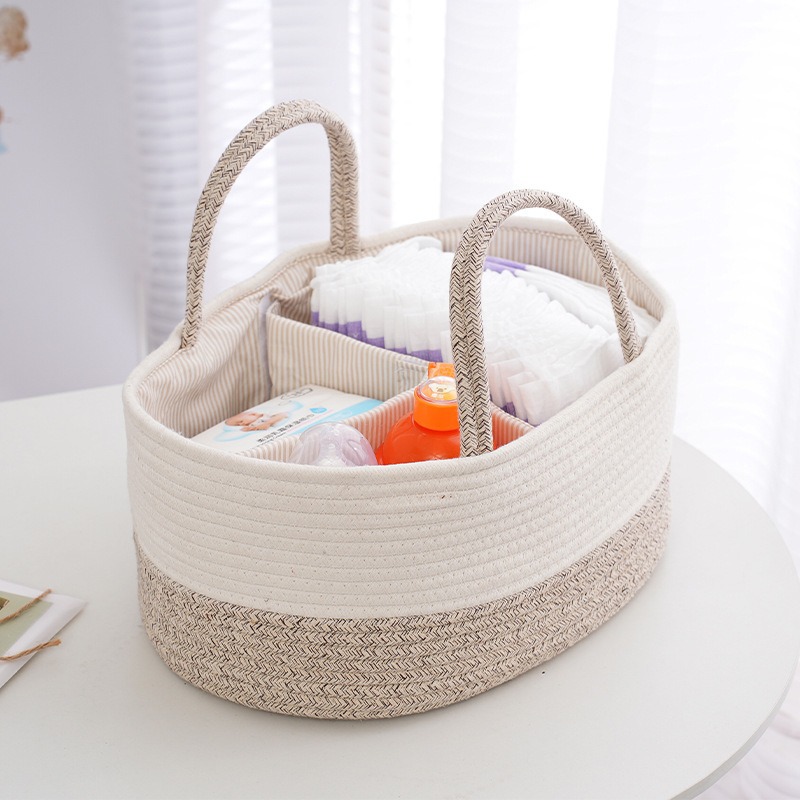 Baby Products Basket - طوي حفاضات العلبة تنظيم القطن حبل