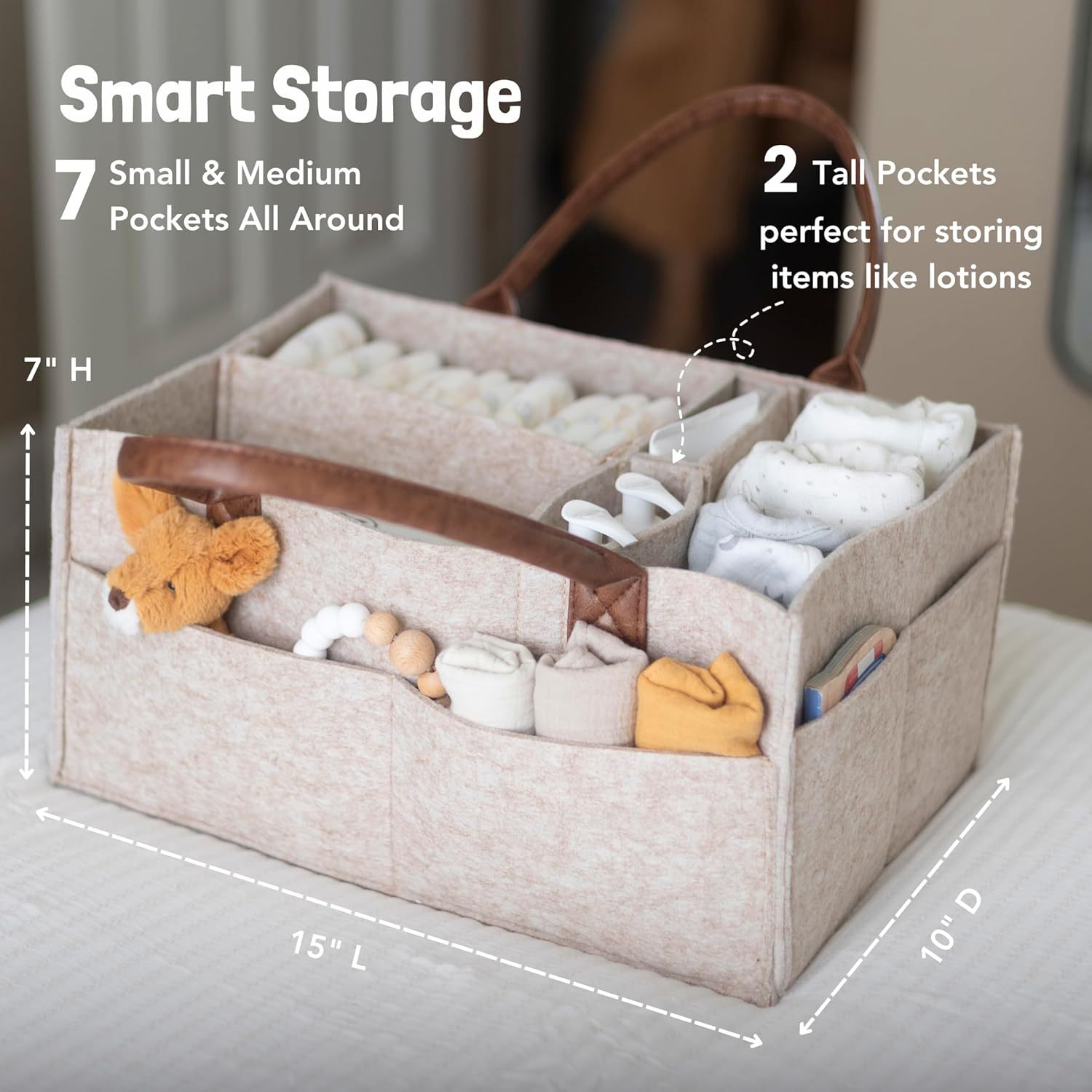 سلة تخزين من اللباد لغرفة الأط - مراجعة Baby Products Basket وسعره