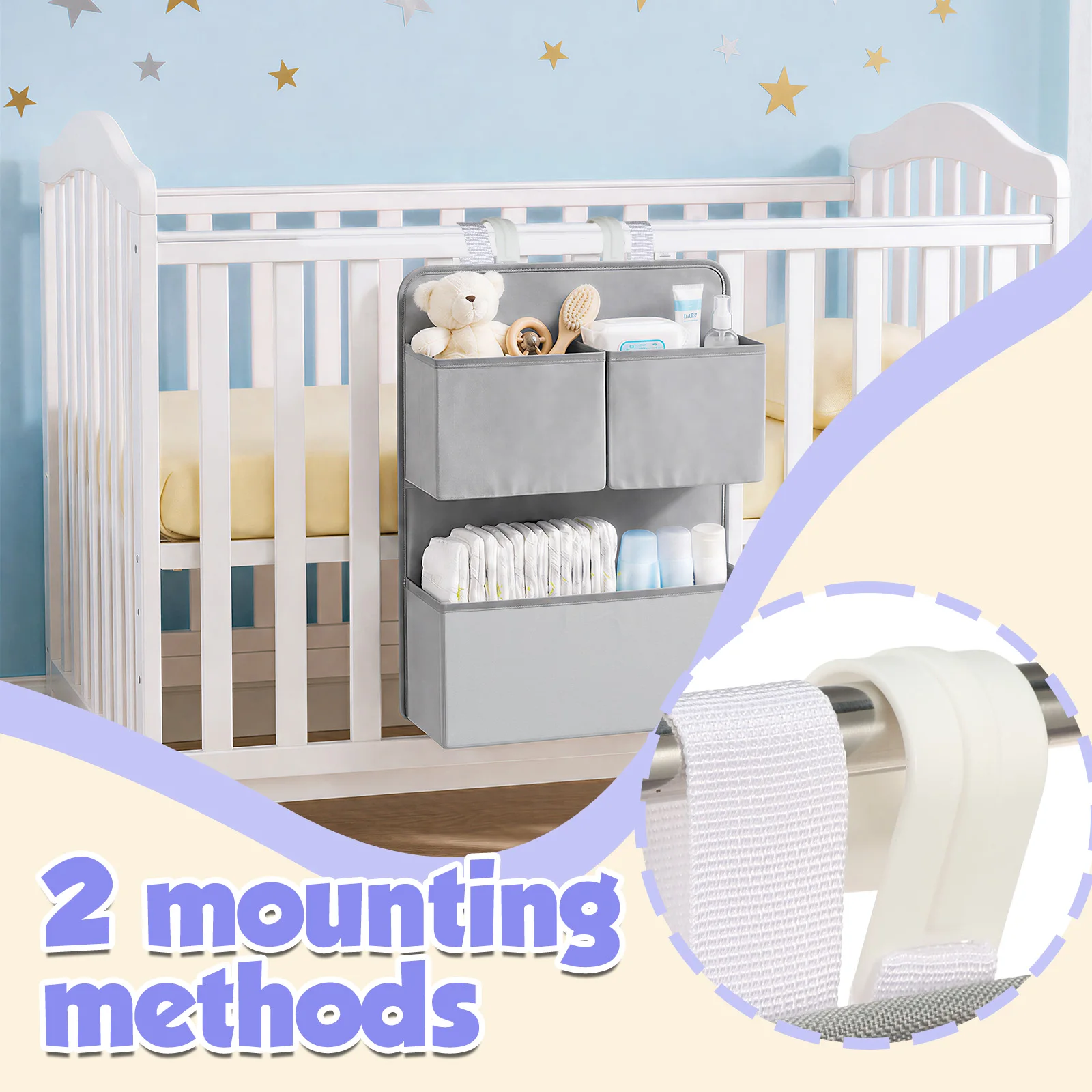 منظم حفاضات معلق من طبقتين قاب - مراجعة Baby Products Basket وسعره