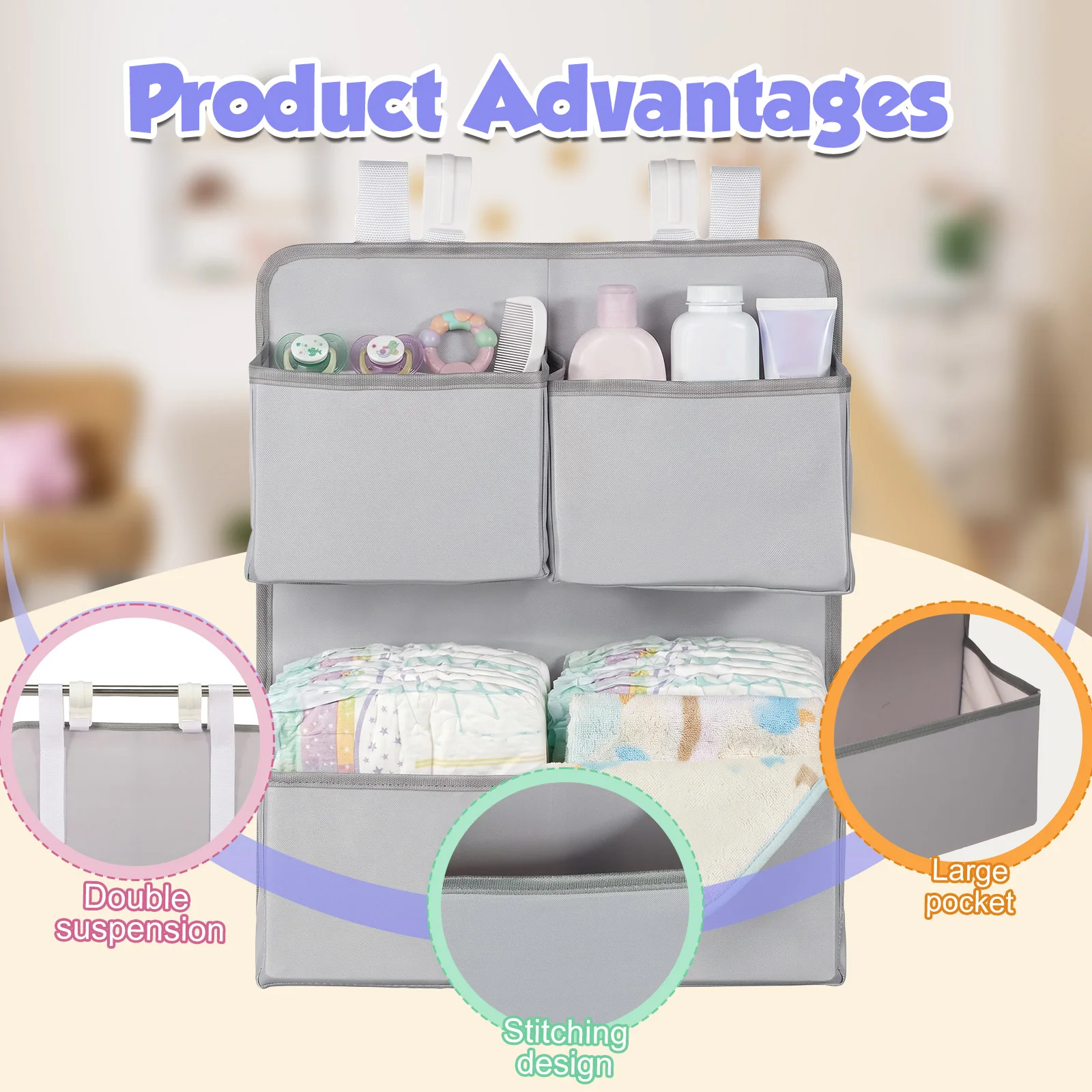 منظم حفاضات معلق من طبقتين قاب - مراجعة Baby Products Basket وسعره