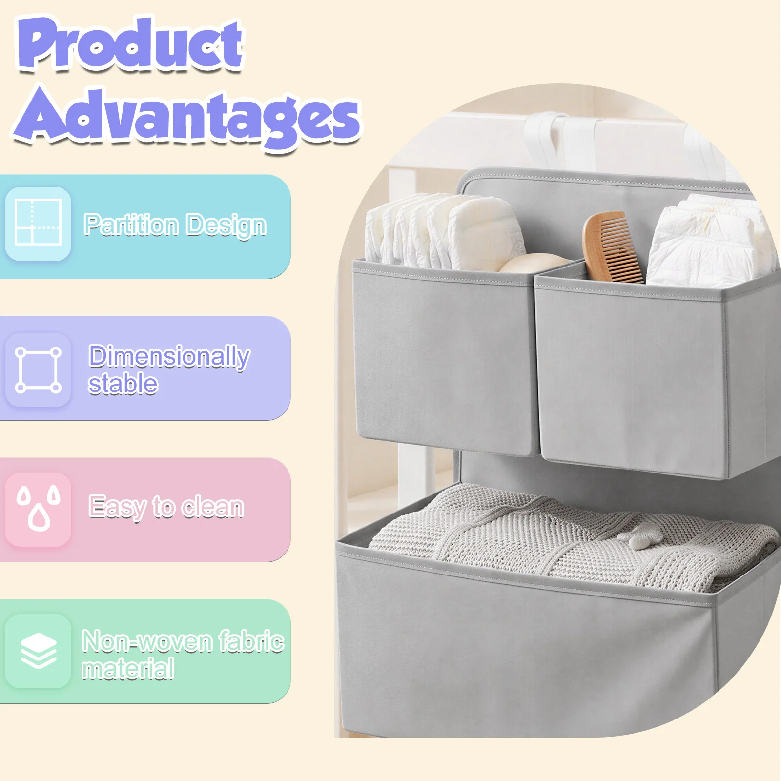 منظم حفاضات معلق من طبقتين قاب - مراجعة Baby Products Basket وسعره